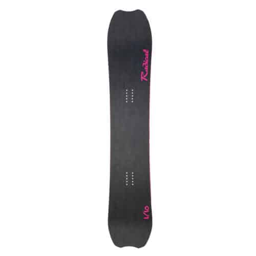 Radical Shop overview 1 Das One of Ten Snowboard 2025 mit pinken Elementen auf Carbon. Ein limitiertes Meisterwerk.